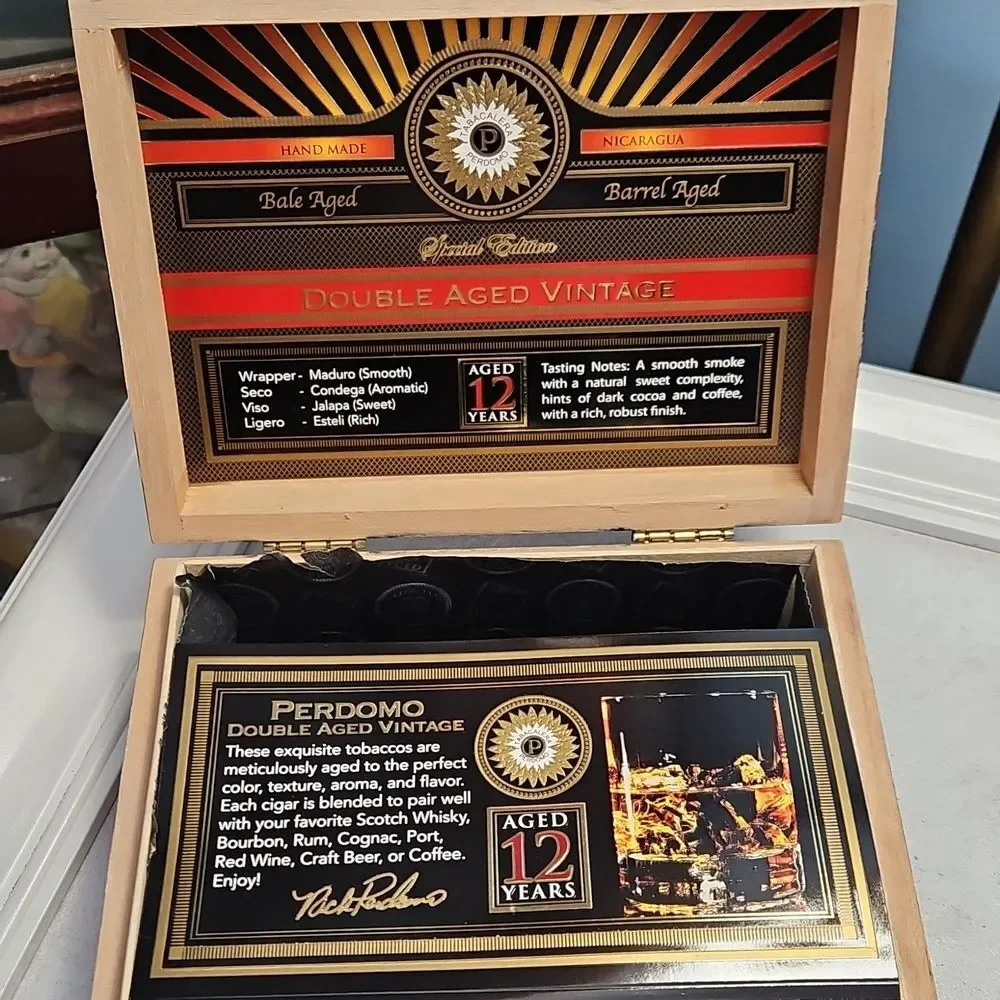Perdomo Double Aged Vintage EMPTY Cigar Box For Crafts Or Storage